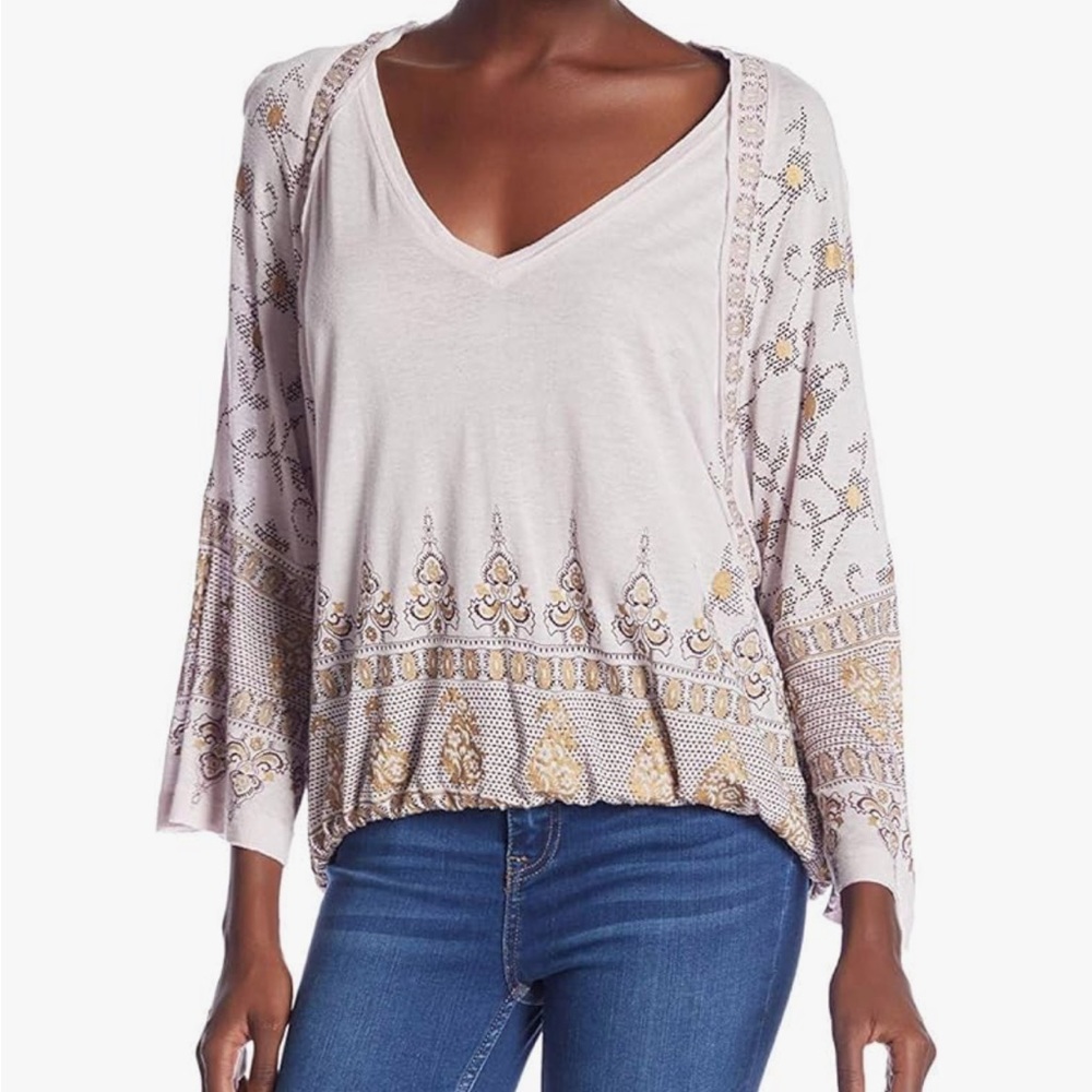 Free People Boho Medallion Print Top - Medium 0075